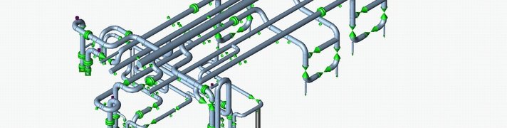 Model of piping for Pipe Stress Analysis (Thermal Analysis, Thermal Flexibility)
